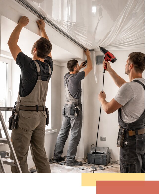 Монтаж глянцевого натяжного потолка в Балахне быстро и качественно