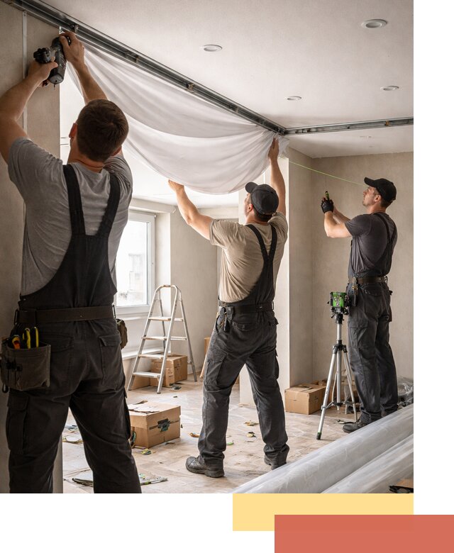 Монтаж парящего натяжного потолка под ключ в Балахне