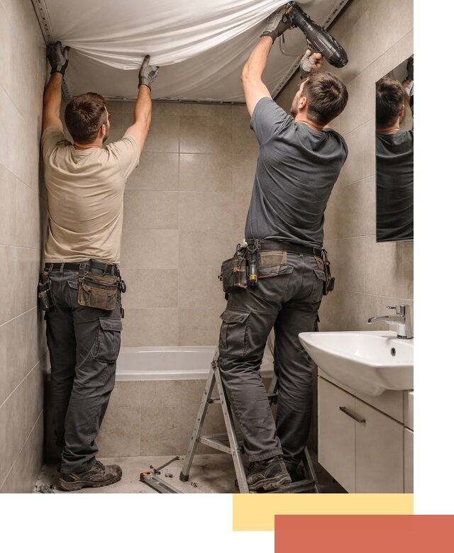 Монтаж натяжного потолка в ванной в Балахне быстро и качественно