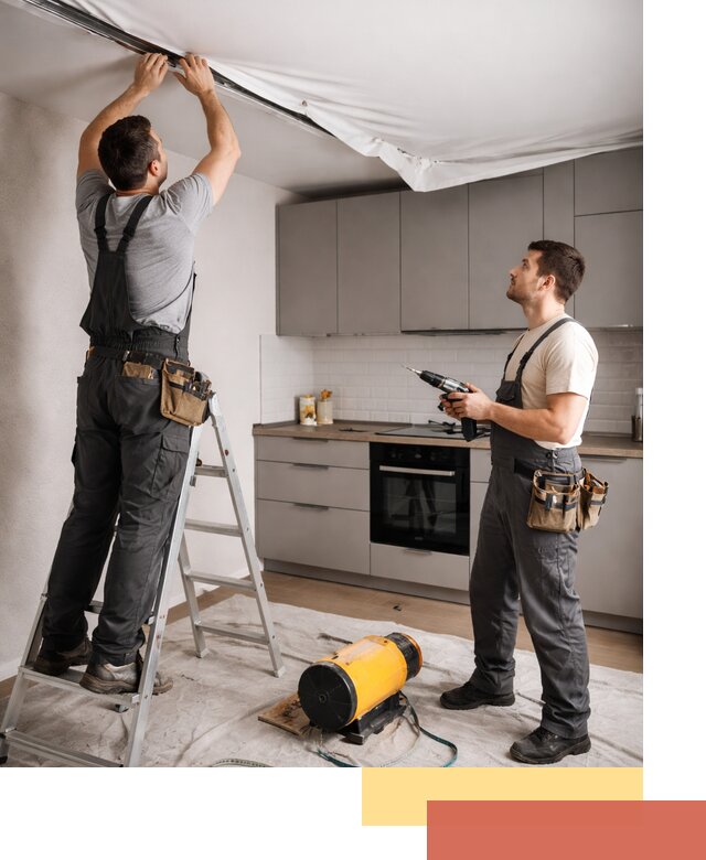 Монтаж натяжного потолка на кухне в Балахне