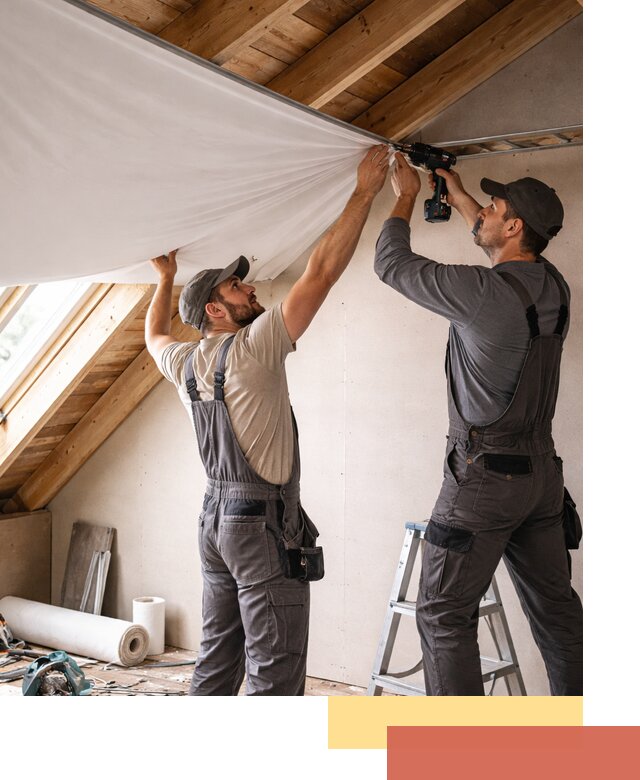 Монтаж натяжного потолка в мансарде в Балахне