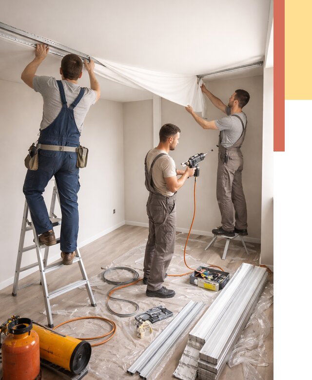 Монтаж натяжного потолка в студии в Балахне от 5746 руб. — быстро и недорого | ОТДЕЛОЧНИК-Блх