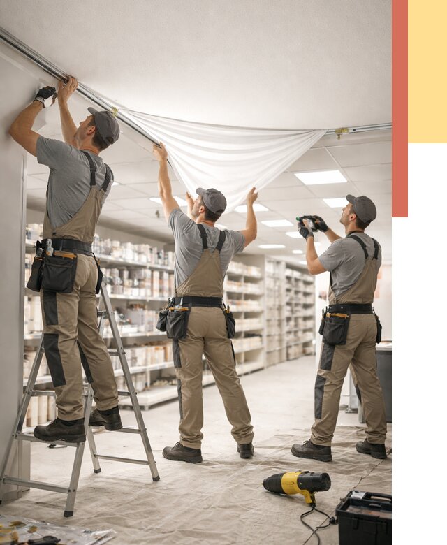 Монтаж натяжного потолка в магазине в Балахне от 4702 руб. быстро и недорого | ОТДЕЛОЧНИК-Блх