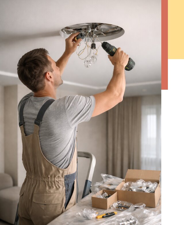 Установка люстры в натяжной потолок в Балахне от 1254 руб. | Быстро и недорого — ОТДЕЛОЧНИК-Блх