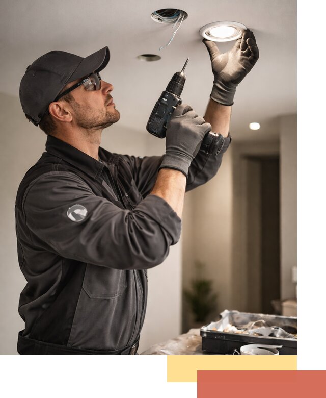 Установка точечных светильников в натяжной потолок в Балахне