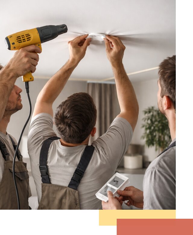 Ремонт прокола полотна натяжного потолка в Балахне