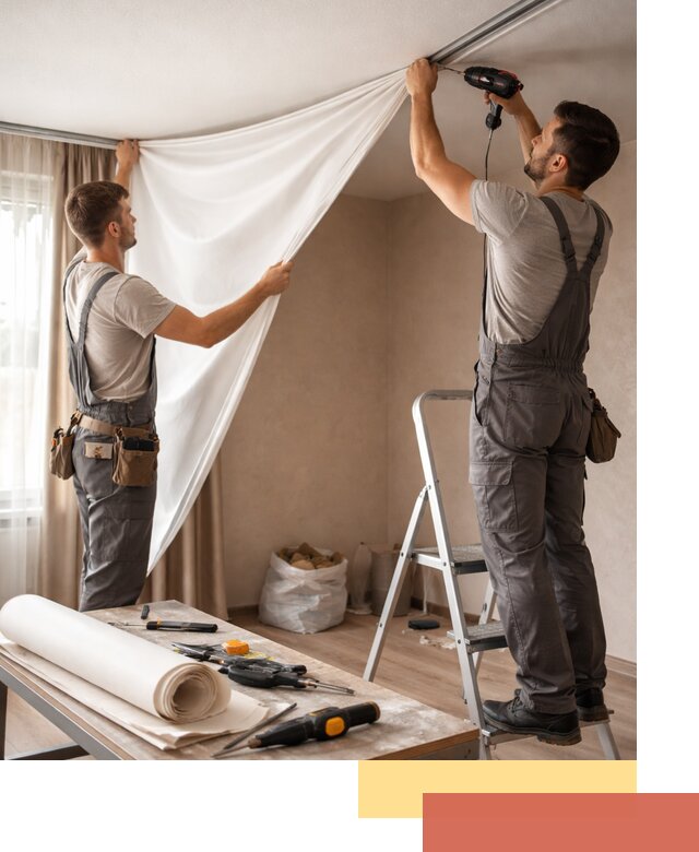 Замена полотна натяжного потолка в Балахне быстро и качественно