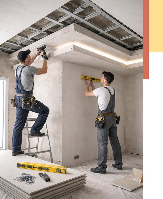 Двухуровневый потолок из гипсокартона в Балахне от 1515 руб. под ключ | ОТДЕЛОЧНИК-Блх