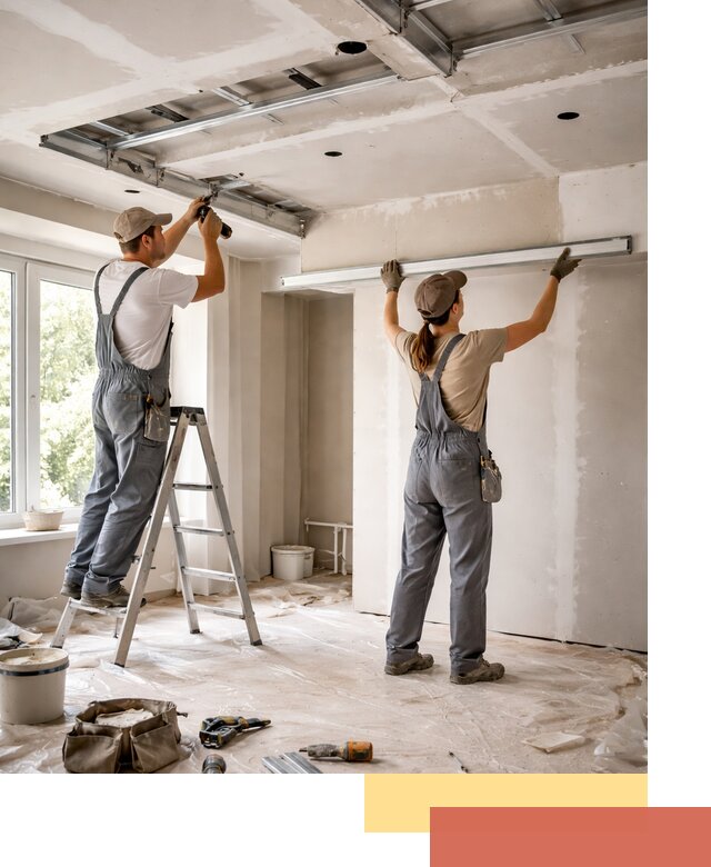 Монтаж многоуровневого потолка из гипсокартона в Балахне