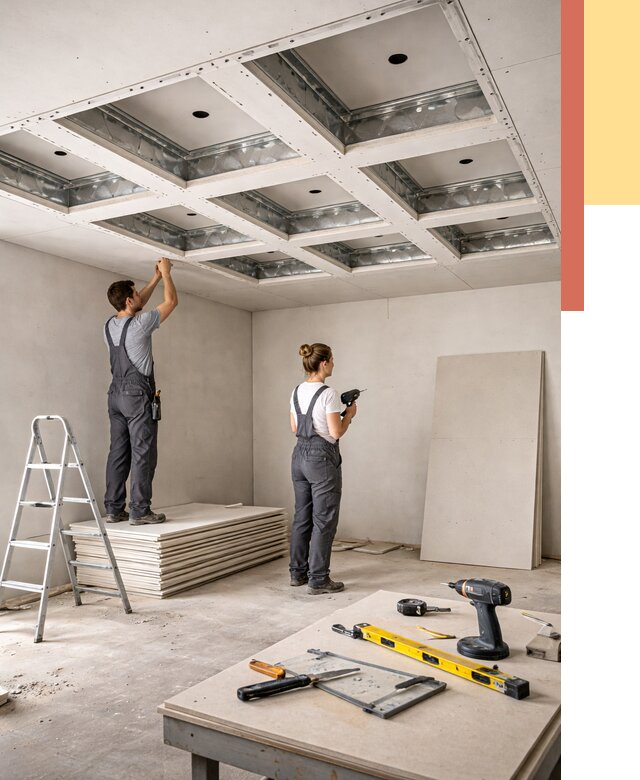 Кессонный потолок из гипсокартона в Балахне от 1933 руб. — монтаж и под ключ | ОТДЕЛОЧНИК-Блх