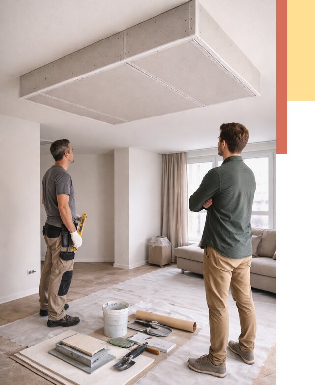 Короб на потолке из гипсокартона в Балахне от 2299 руб. — монтаж и услуги под ключ | ОТДЕЛОЧНИК-Блх