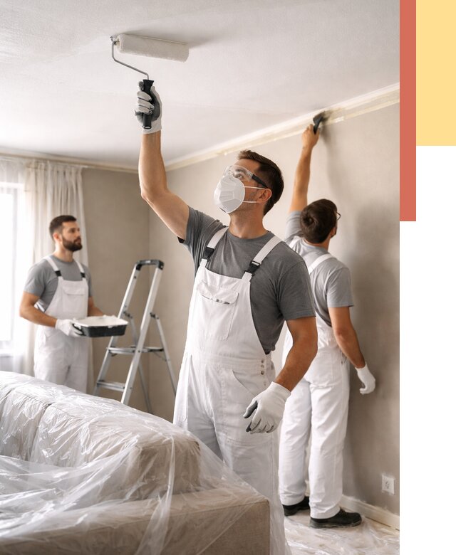 Покраска потолка водоэмельсионной краской в Балахне от 2299 руб/м² — услуги под ключ | ОТДЕЛОЧНИК-Блх