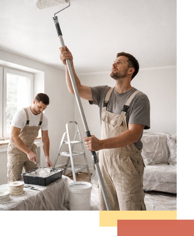 Покраска потолка водоэмульсионной краской в Балахне