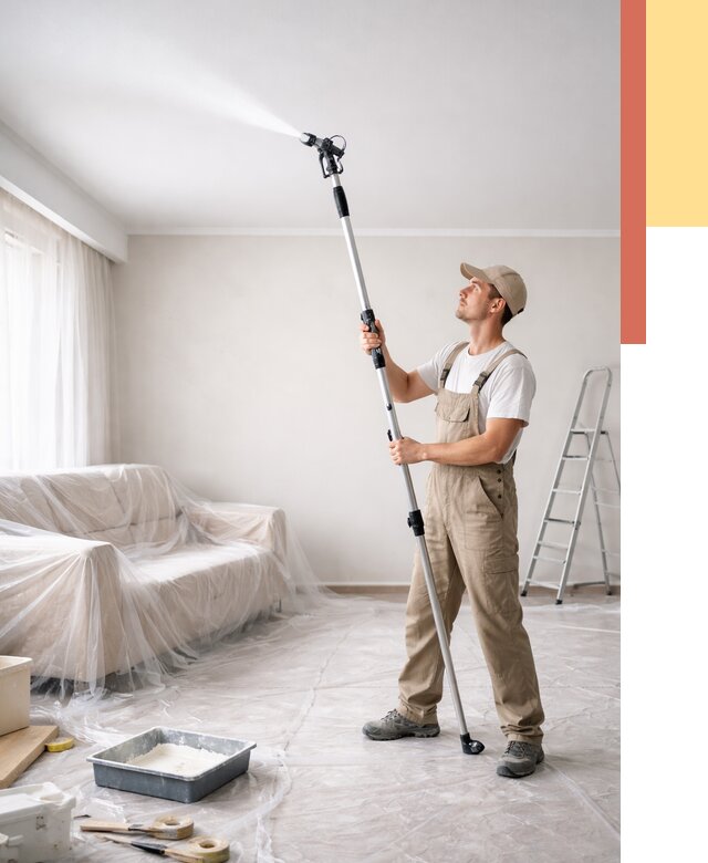 Покраска потолка краскопультом в Балахне от 4702 руб. быстро и недорого | ОТДЕЛОЧНИК-Блх