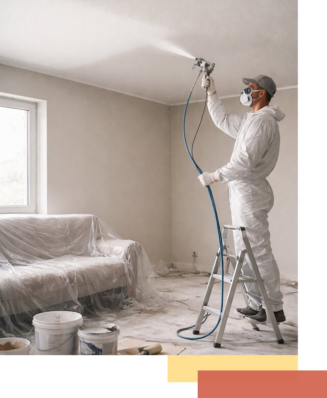 Покраска потолка краскопультом в Балахне быстро и качественно